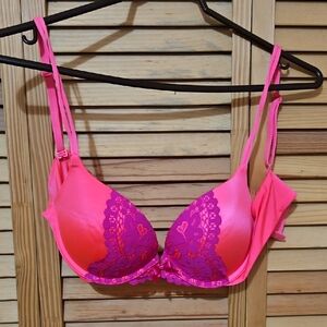 Victoria's Secret Vibrant Pink and Purple Lace Bra